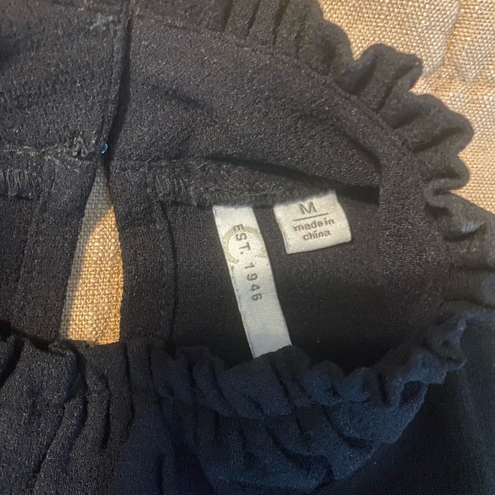 Black Ruffled High Neck Blouse - Picture 2 of 2